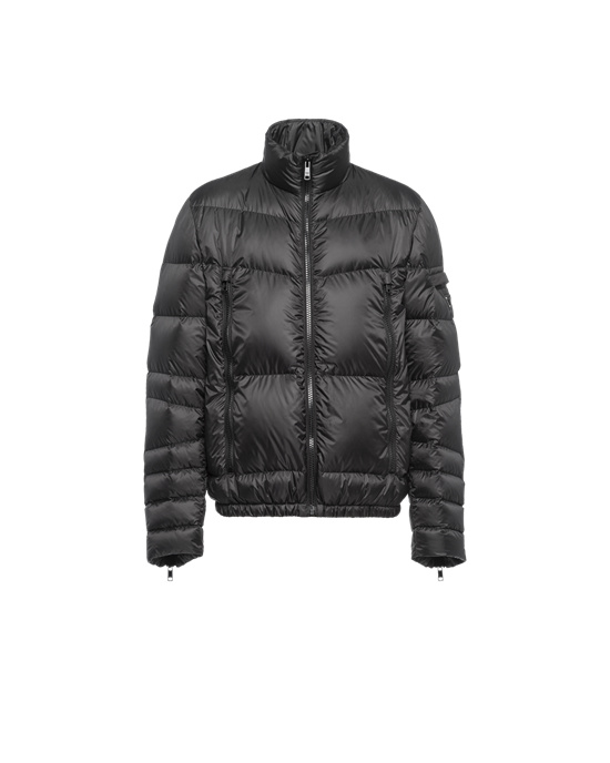 Prada Technical Eggshell Fabric Puffer Jacket Svarte | 642-YDJSXO