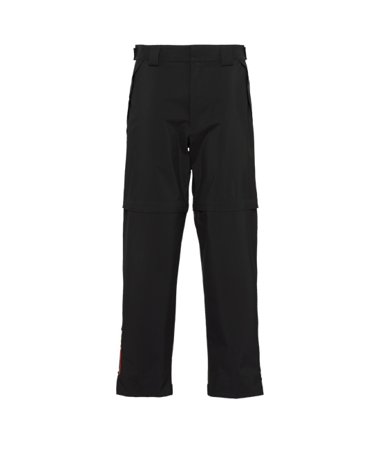 Prada Technical Fabric Brede-leg Pants Svarte | 205-SUOXLM